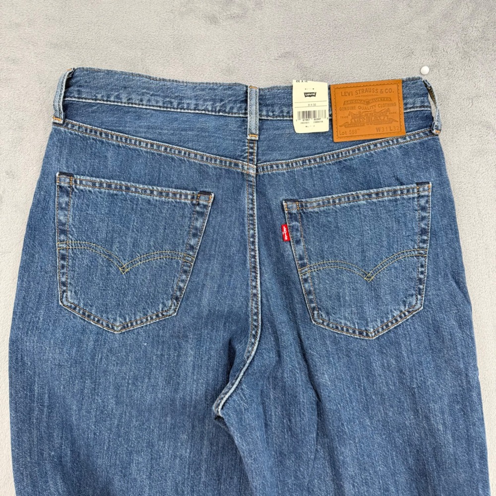 Levis Premium 568 Loose Straight Lightweight Linen Cotton Jeans Men's Sz 31x32 - Picture 14 of 16